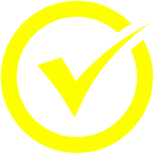 yellow check mark circular tick 16216